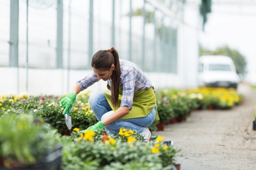 Flower bed creation in Shadwell with colourful seasonal planting